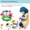 Gifts for 3-6 Year Old Girls Flower Garden Building Set 98 PCS Arts