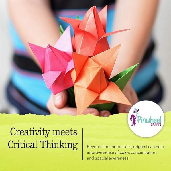 Girls Multi Color Foldable Paper Sheets For Flowers With Decorative Charms & Accessories