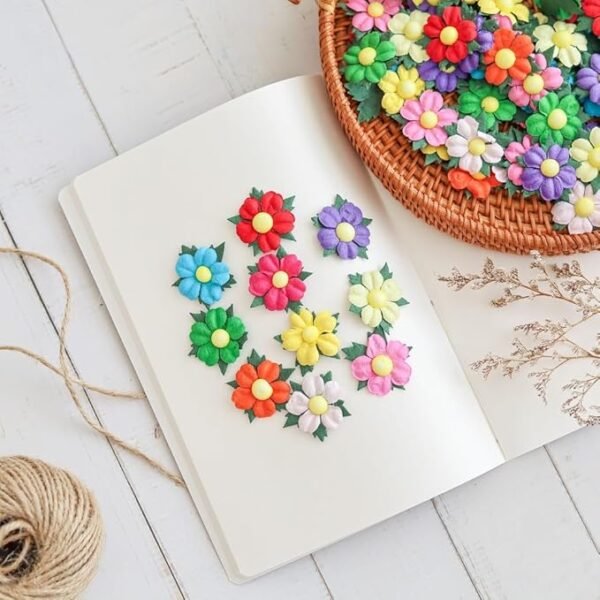 Handmade 100 Pcs Lovely Mulberry Paper Flowers 30x30mm