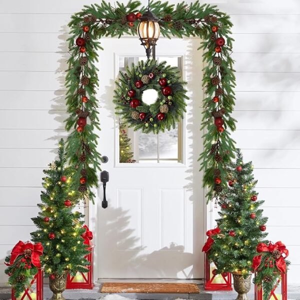 4 Christmas Garland - 5.9ft Christmas Garland for Mantle