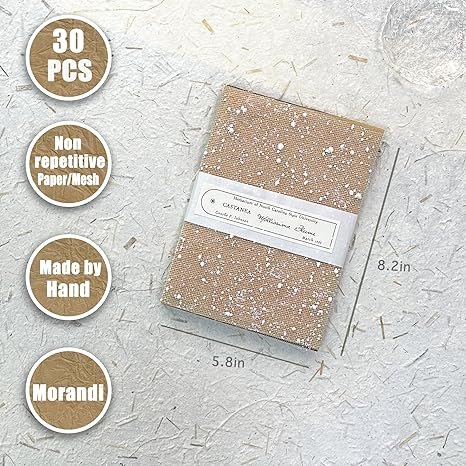 Aromoty 30 sheets Textured Scrapbook Paper&Mesh Fabric 5.8x8.2 Inches