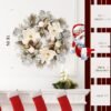 Artflower 18" Christmas Door Wreath with Magnolia Flowers Champagne Gold