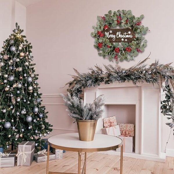 Sggvecsy 18 Inch Artificial Christmas Wreathfor Front Door