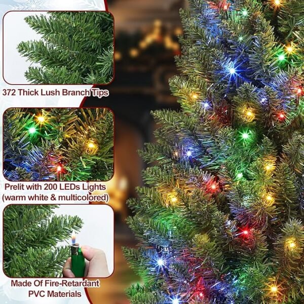 TURNMEON 6 Ft Prelit Pencil Tree Fraser