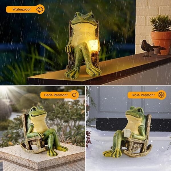 FOXMIS Miniature Frog Garden Statue Christmas Decorations Fairy Garden
