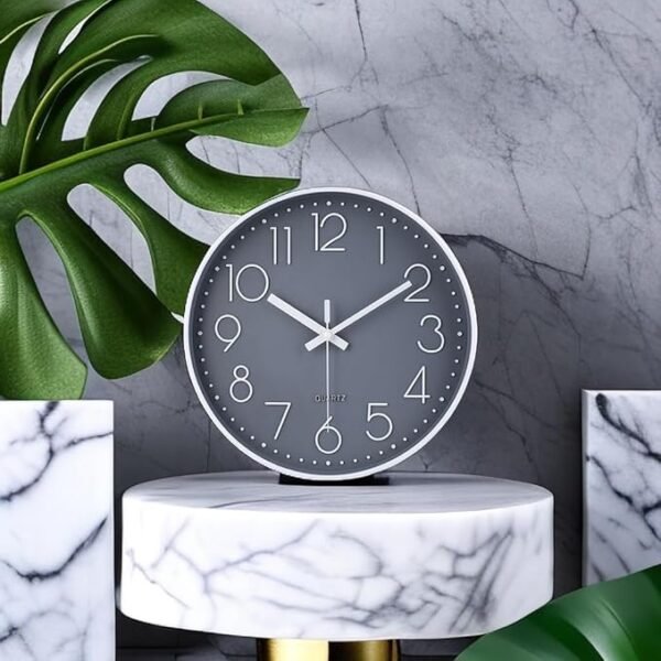 jomparis Wall Clock 12 Inch Non-Ticking Silent Battery Operated
