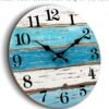 CHYLIN Beach Themed Blue Wall Clocks Battery Operated Silent Non-Ticking