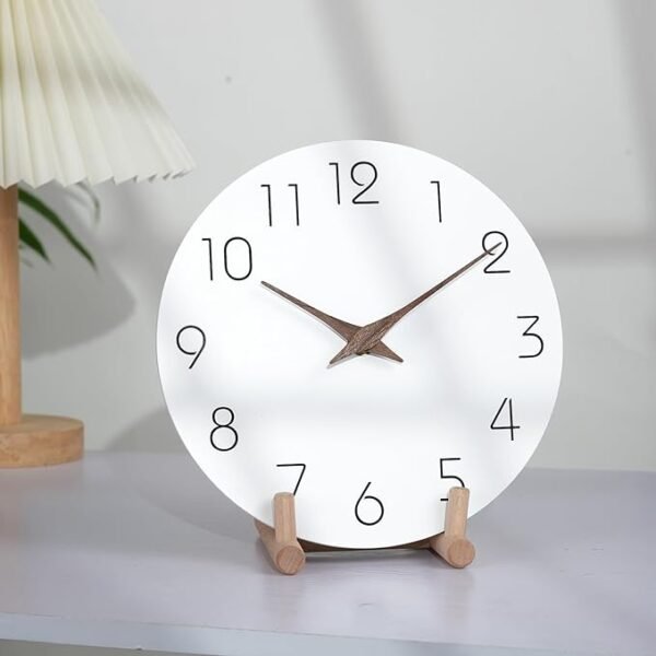 Mosewa Wall Clock 8 Inch White Silent Non Ticking Wall Clocks