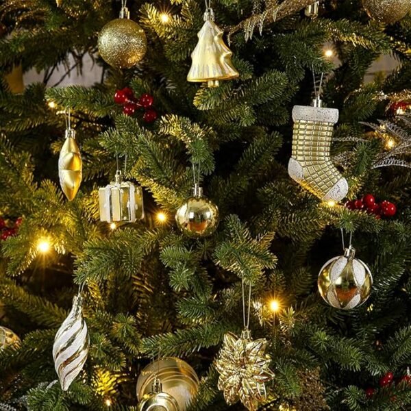 4 Sattiyrch 76ct Christmas Tree Ornaments,Golden