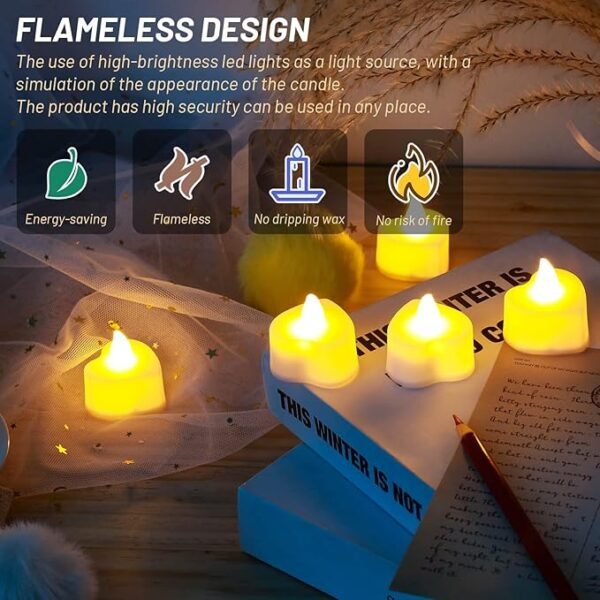 cridoz 2000 Pieces Artificial Rose Petals with 24 Pieces LED Tea Lights Candles