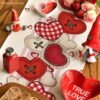 Artoid Mode Heart-Shaped Buttons Table Runner 13x72 Inch