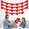 KatchOn, Red Felt Heart Garland  - Pack of 40