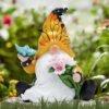 Hodao  6“H Irish Dwarf Elf Butterfly decor figurines