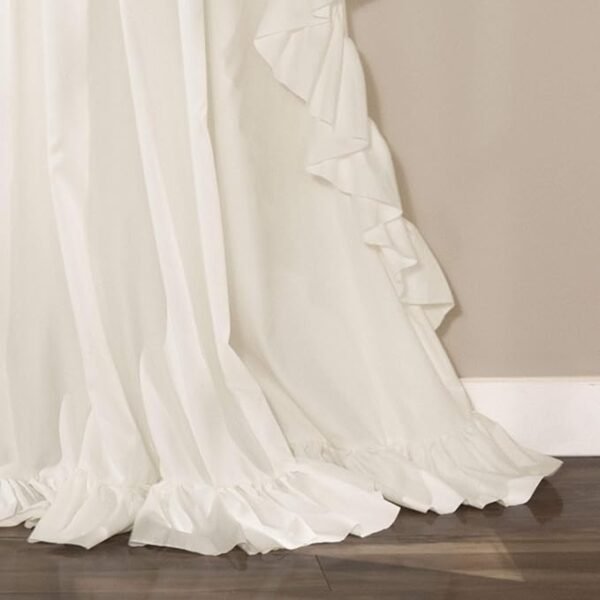 Reyna Ruffle Window Curtain Panel Set, Pair, 54" W x 84" L white