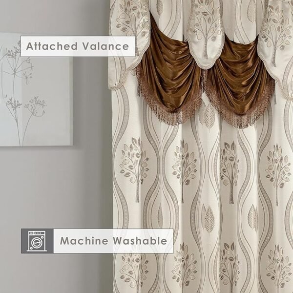Elegant Comfort  Set with Attached Valance and Backing 54" X 84 inch