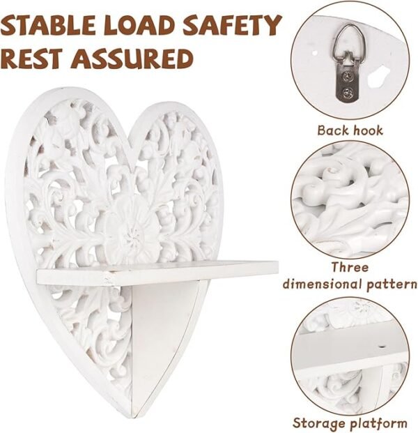 Multipurpose Floating Wall Mounted Shelf with Key Hooks