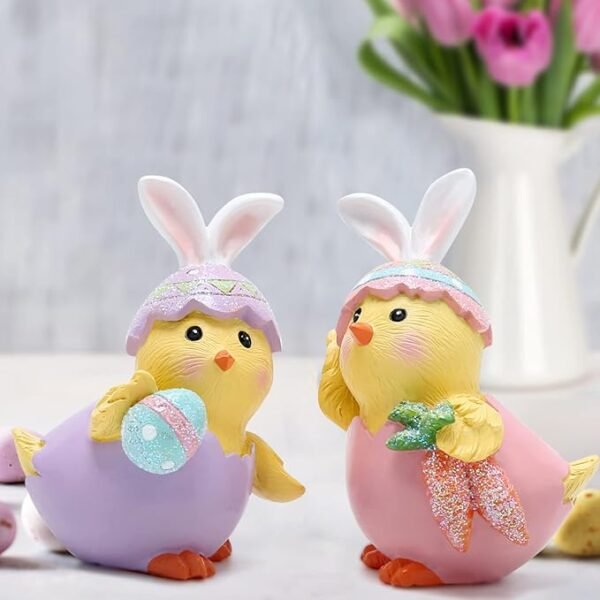 Hodao  Colorful Eggs Chickens Gnomes Decorations 2PCS
