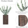 2 Pack Wood Wall Planter Vase with Artificial Eucalyptus Farmhouse Wall Hanging Decor