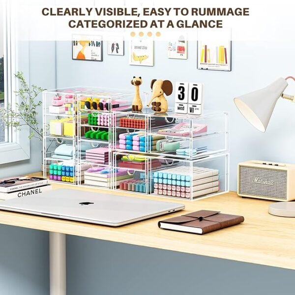 Caktraie Makeup Organizer With 16 Drawers, 4 Pcs