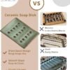 Cormomu Soap Dish for Shower, Ceramic Soap Holder with Self Drain