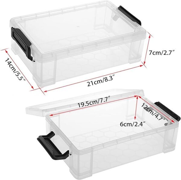 BTSKY 4 Pack Large Capacity Plastic Pencil Box (Black)