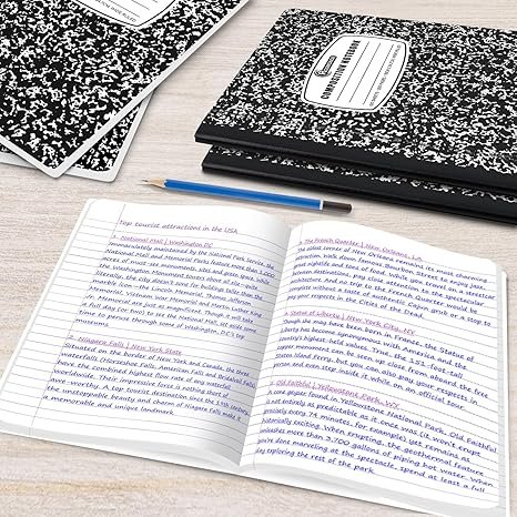 Rosmonde 12 Pack Composition Notebook  200 Pages (100 Sheets), 9-3/4 x 7-1/2"