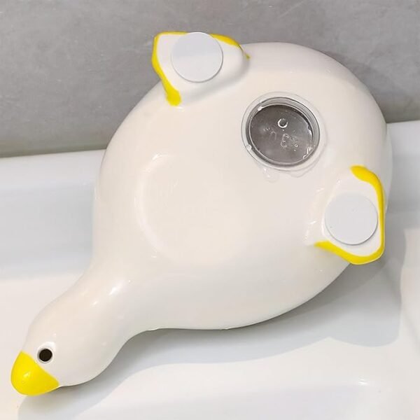 Fewile 1 Pack Duck Ceramic Soap Dishes,Soap Holder with Drain