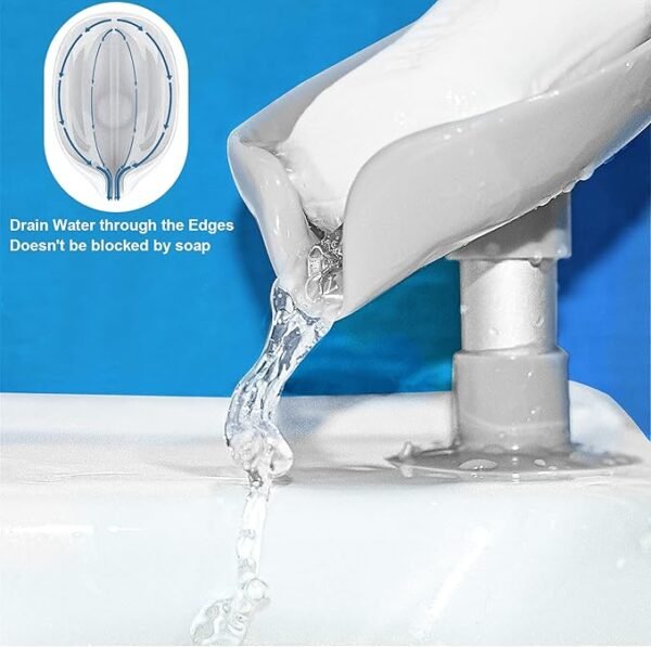 LBshmao-D 2 Pack Soap Holder Leaf-Shape Self Draining Soap Dish Holder