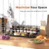 INVOCOO Expandable Spice Rack Organizer for Cabinet - 3 Tier Adjustable