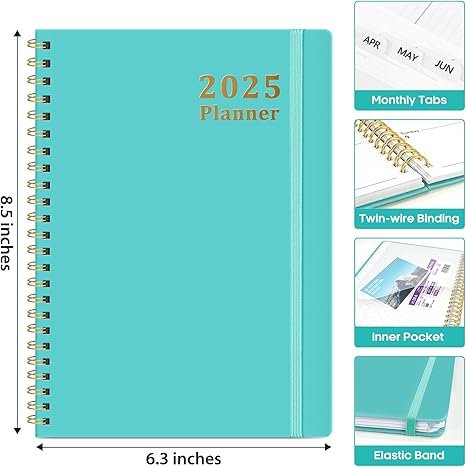 2025 Planner - Weekly and Monthly Planner Spiral Bound, January 2025