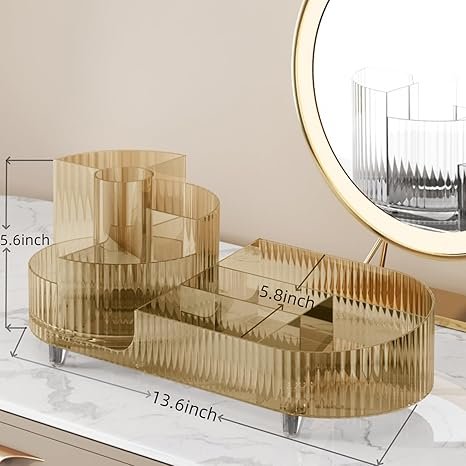 Rotating makeup organizer,Large Capacity Cosmetic Display Case, easy to hold all of your makeup products