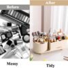 Zufudo Makeup Organizer Countertop with Drawers 360 Rotating Makeup Brush Holder