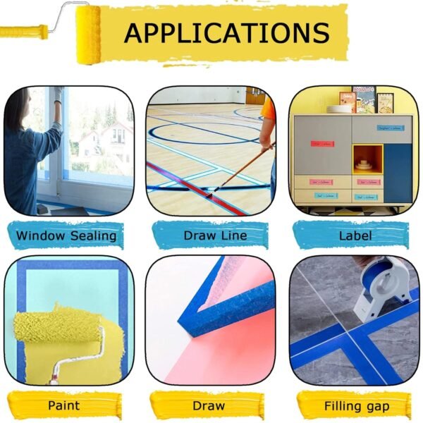 Masking Tape, Blue Painters Tape, Master Adhesive Paper Tape, Multi-Surface Painter's