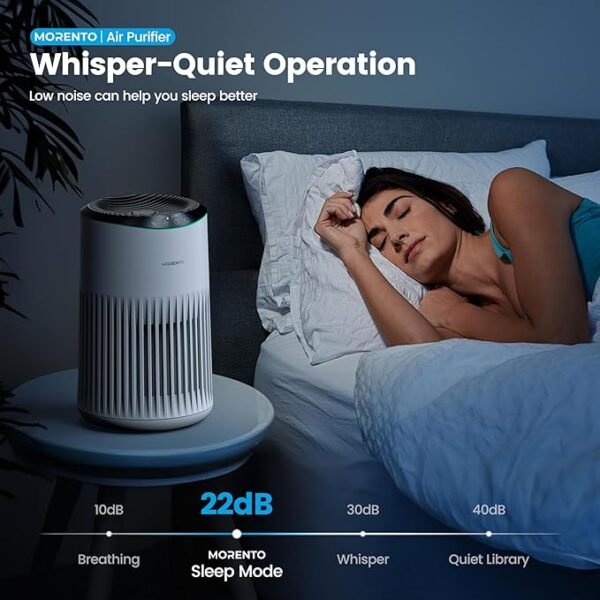 MORENTO Air Purifiers for Home, Air Purifier for Smoke Pet Dander Odors with Fragrance Sponge
