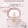 Vlando Musical Jewelry Box for Girls, Small Kid Music Box with Ballerina for Birthday Bedroom Decor