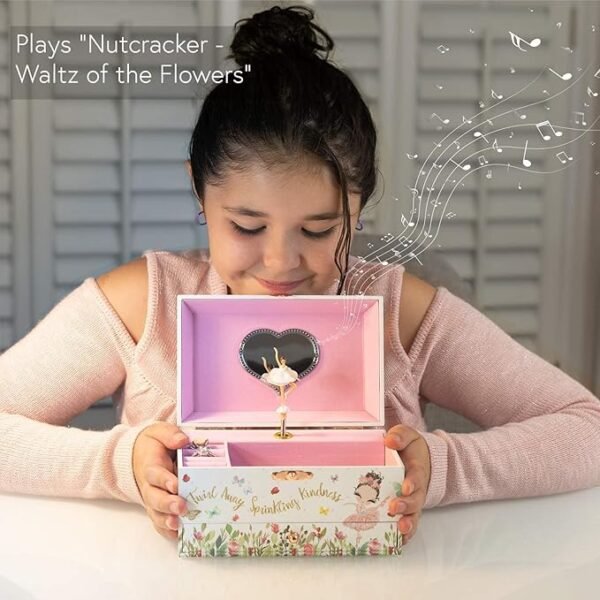 The Memory Building Company Music Box - Ballerina Jewelry Box for Girls and Boys w/Matching Necklace and Bracelet