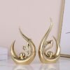Gold Abstract Sculptures Home Decor, Ceramic Art Statue Cool Stuff