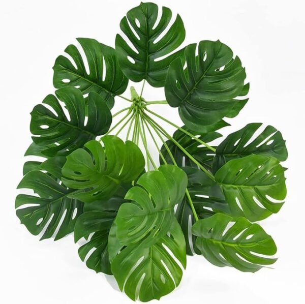 Artificial Monstera Deliciosa Plant 21 Inch, Fake Tropical Palm Tree