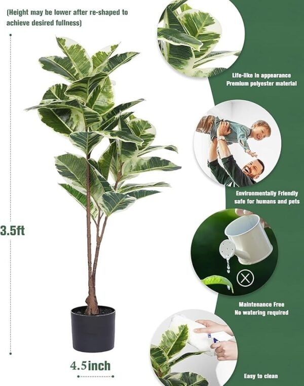 Artificial Rubber Tree Plant 43in