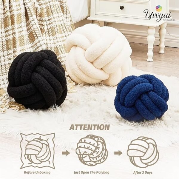 Knot Pillow Ball, Soft Home Decorative Round Throw Pillow