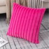 Set of 2 Hot Pink Faux Fur Decorative Throw Pillow