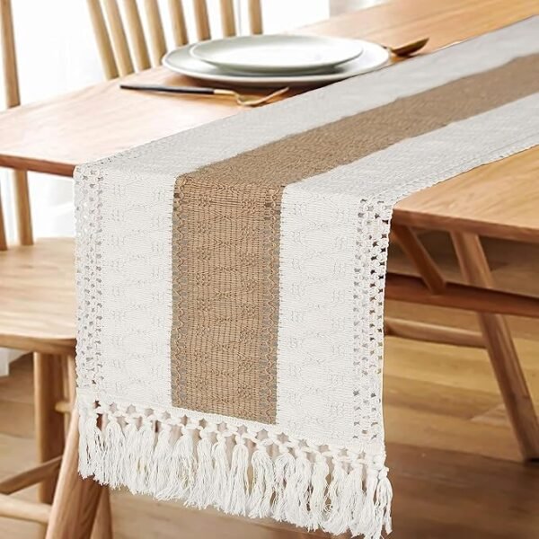 Table Runner for Thanksgiving Christmas Home Decor with Tassels 72 Inches
