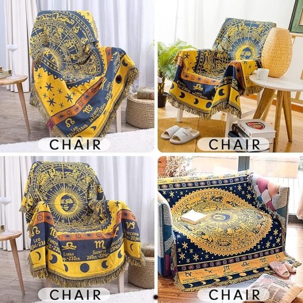 Boho Woven Throw Blanket Reversible Cotton Bohemian