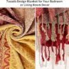 Bohemian Throw Blankets Chenille Jacquard Tassels Soft Chair Cover