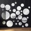 Real Glass Round Mirror Tiles Frameless Round Wall Mirrors