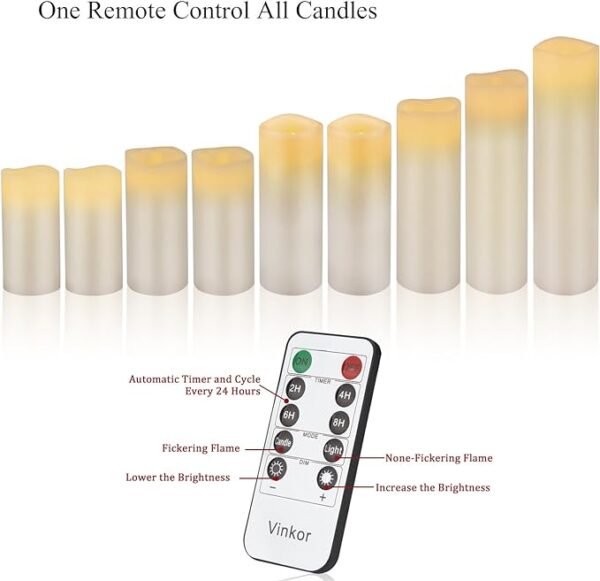 Candles Battery Operated Candles Real Wax Pillar LED