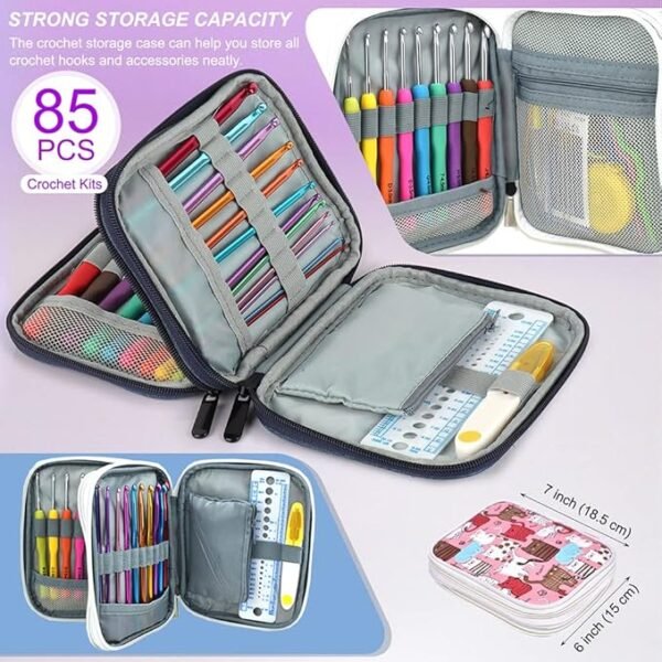 Crochet Hooks Kit with Case, 85-Piece