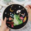 4 Set Frog Embroidery Kits for Beginners