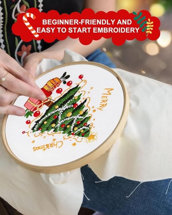 4 pcs Christmas Embroidery kit with Patterns Instructions Needlepoint