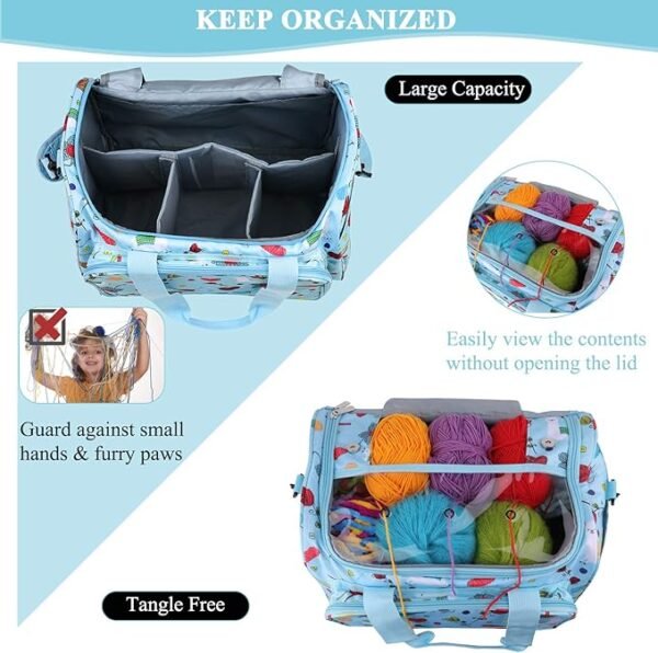 Knitting Bag Large Crochet Bag, Huge Knitting Bags and Totes OrganizerKnitting